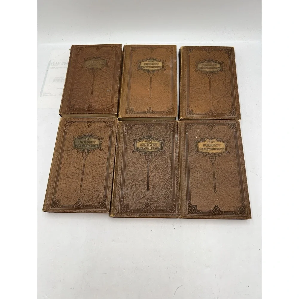 1927 The Pocket University 6 Vol Antique Book Lot Nelson Doubleday Vintage